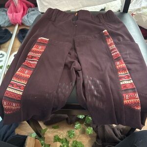 Karrots, riding pants, leggings, knee grip, Marron, warm, horse patterns